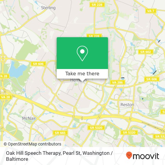 Oak Hill Speech Therapy, Pearl St map