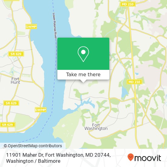 Mapa de 11901 Maher Dr, Fort Washington, MD 20744