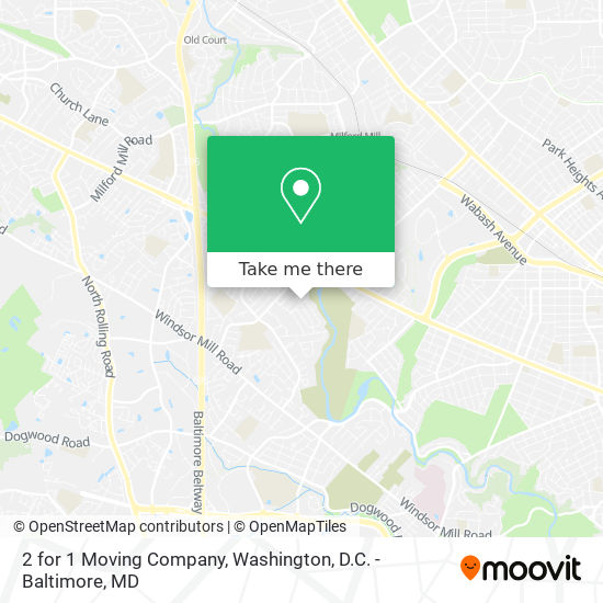 Mapa de 2 for 1 Moving Company