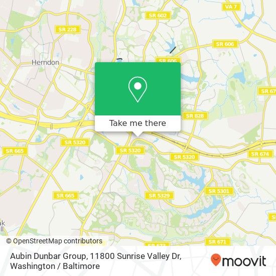 Mapa de Aubin Dunbar Group, 11800 Sunrise Valley Dr