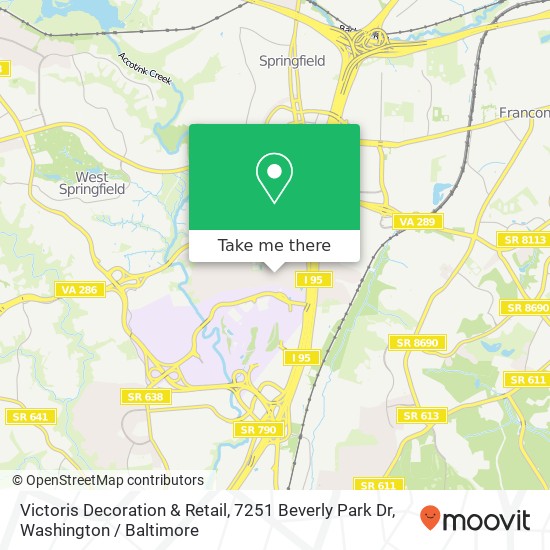 Mapa de Victoris Decoration & Retail, 7251 Beverly Park Dr