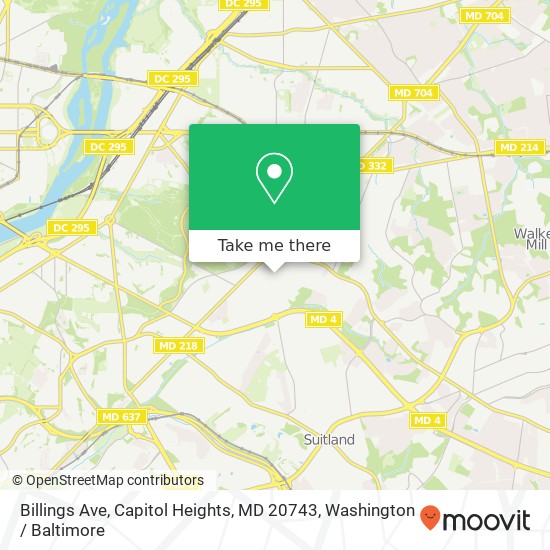 Billings Ave, Capitol Heights, MD 20743 map