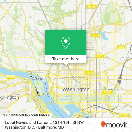 Lobel Novins and Lamont, 1314 19th St NW map