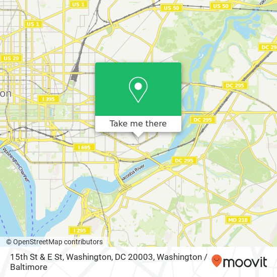 15th St & E St, Washington, DC 20003 map
