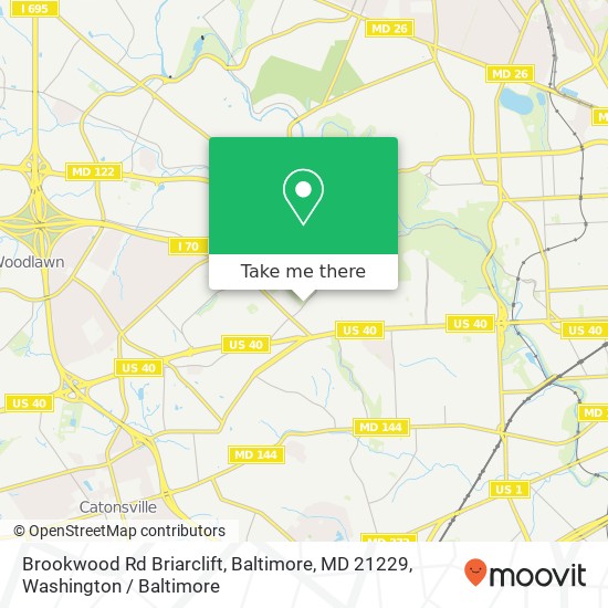 Brookwood Rd Briarclift, Baltimore, MD 21229 map
