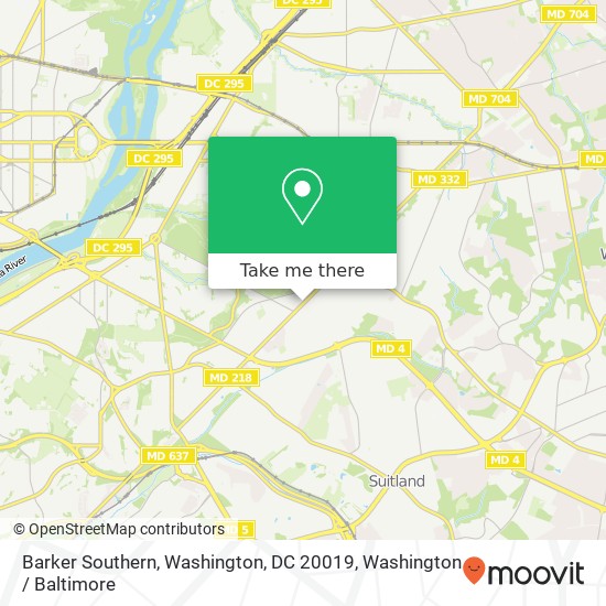 Mapa de Barker Southern, Washington, DC 20019