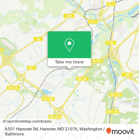 6501 Hanover Rd, Hanover, MD 21076 map