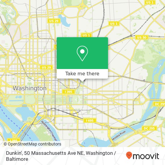 Mapa de Dunkin', 50 Massachusetts Ave NE