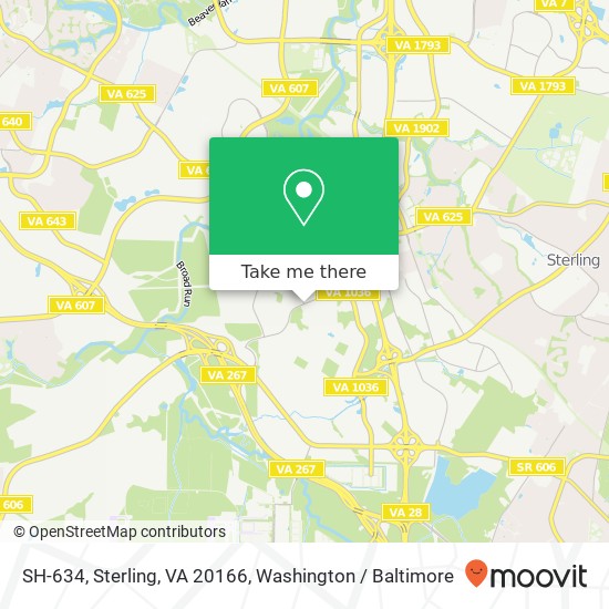 Mapa de SH-634, Sterling, VA 20166