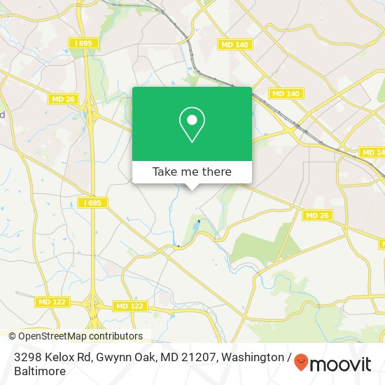 Mapa de 3298 Kelox Rd, Gwynn Oak, MD 21207