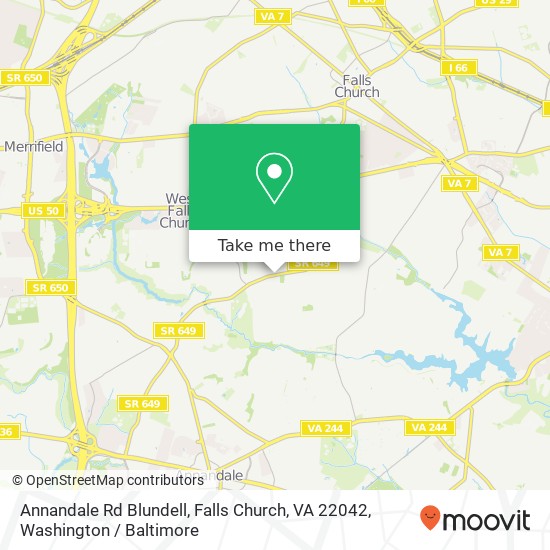 Mapa de Annandale Rd Blundell, Falls Church, VA 22042