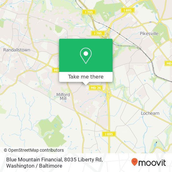 Blue Mountain Financial, 8035 Liberty Rd map