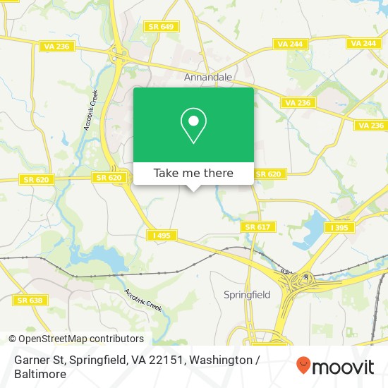 Mapa de Garner St, Springfield, VA 22151