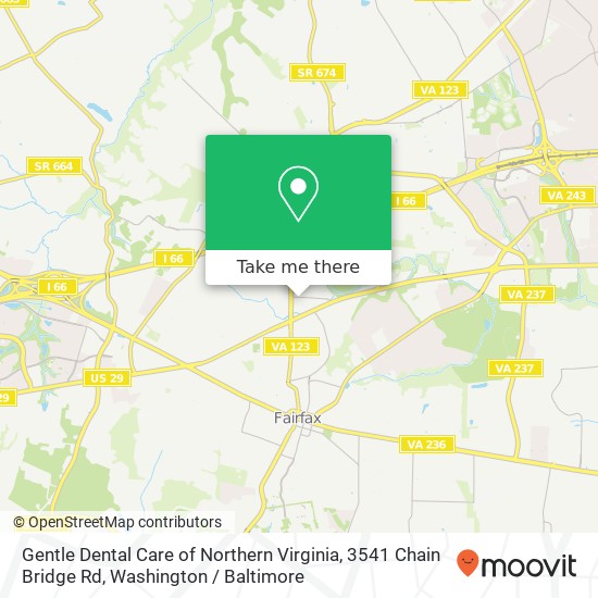 Gentle Dental Care of Northern Virginia, 3541 Chain Bridge Rd map