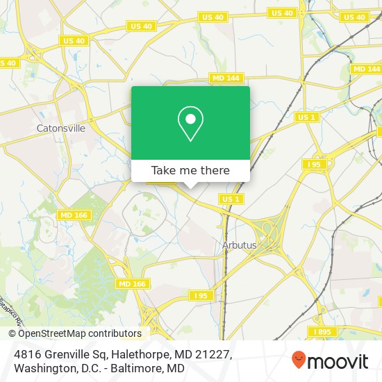 Mapa de 4816 Grenville Sq, Halethorpe, MD 21227