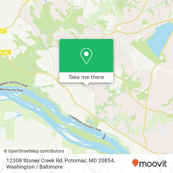 Mapa de 12308 Stoney Creek Rd, Potomac, MD 20854