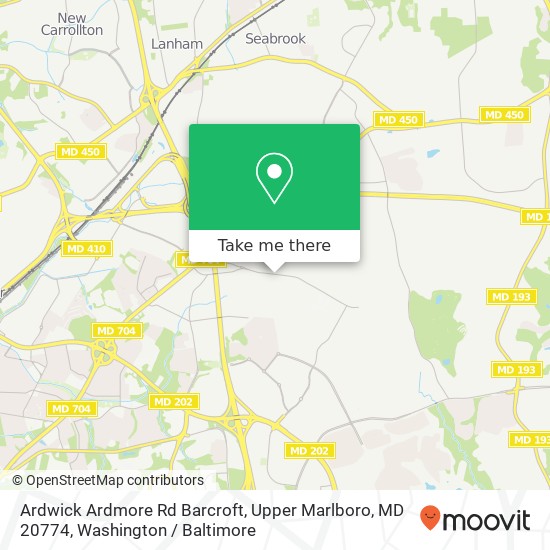 Mapa de Ardwick Ardmore Rd Barcroft, Upper Marlboro, MD 20774