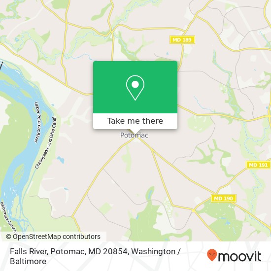 Mapa de Falls River, Potomac, MD 20854