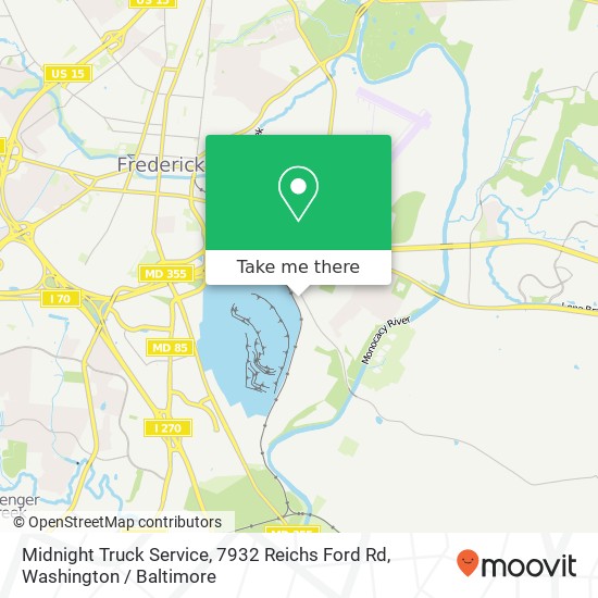Midnight Truck Service, 7932 Reichs Ford Rd map