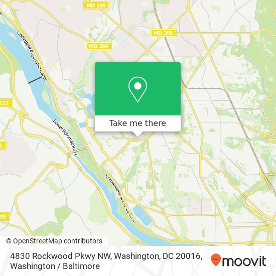 Mapa de 4830 Rockwood Pkwy NW, Washington, DC 20016