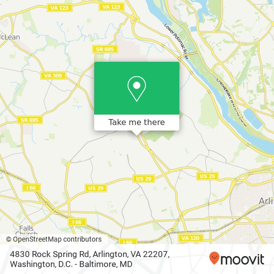 Mapa de 4830 Rock Spring Rd, Arlington, VA 22207