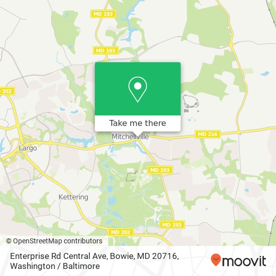 Mapa de Enterprise Rd Central Ave, Bowie, MD 20716