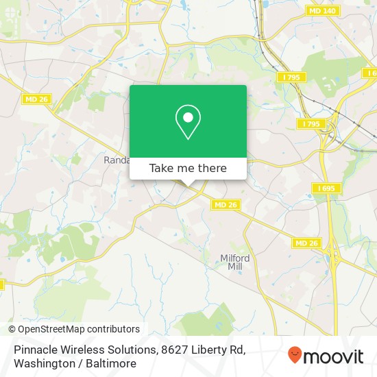 Mapa de Pinnacle Wireless Solutions, 8627 Liberty Rd