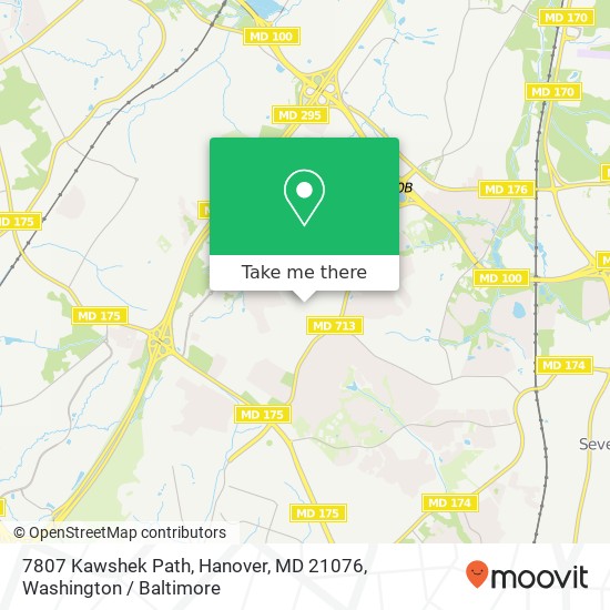 Mapa de 7807 Kawshek Path, Hanover, MD 21076