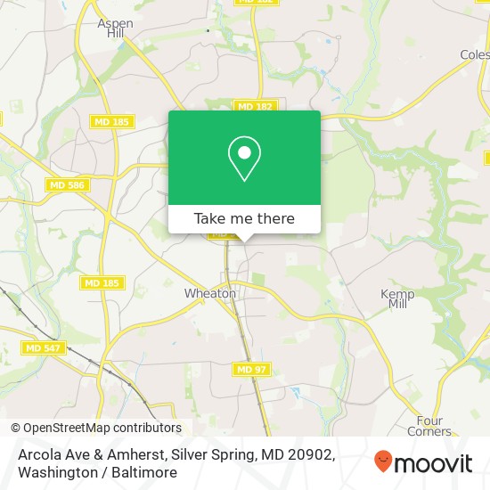 Arcola Ave & Amherst, Silver Spring, MD 20902 map