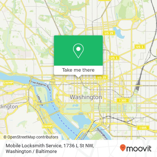 Mobile Locksmith Service, 1736 L St NW map