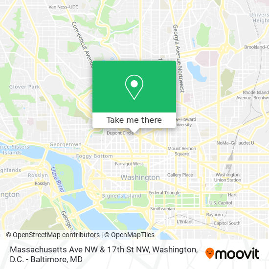 Massachusetts Ave NW & 17th St NW map