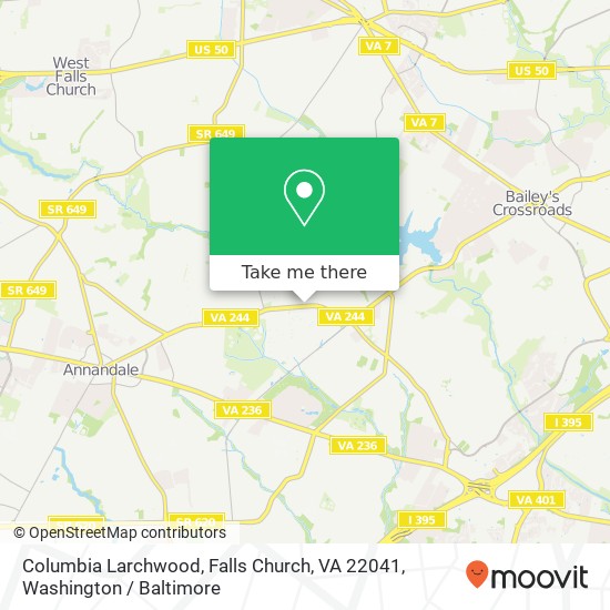 Columbia Larchwood, Falls Church, VA 22041 map