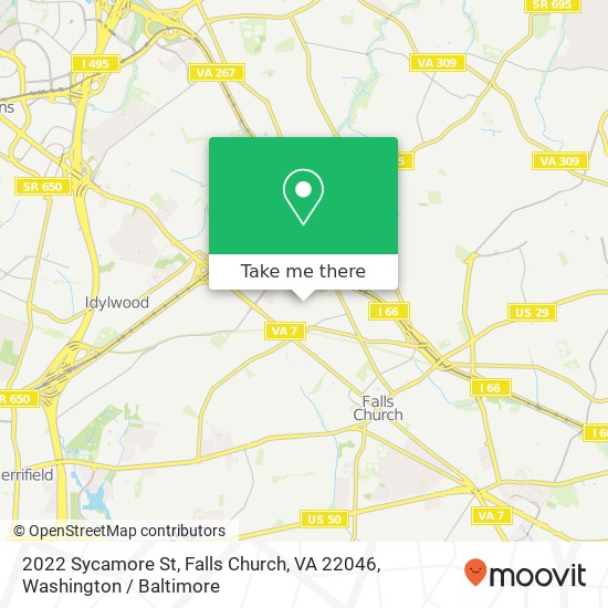 2022 Sycamore St, Falls Church, VA 22046 map