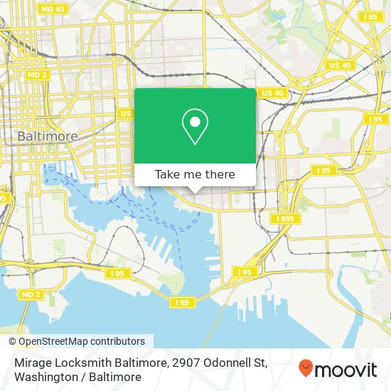 Mapa de Mirage Locksmith Baltimore, 2907 Odonnell St