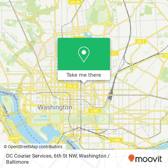 DC Courier Services, 6th St NW map
