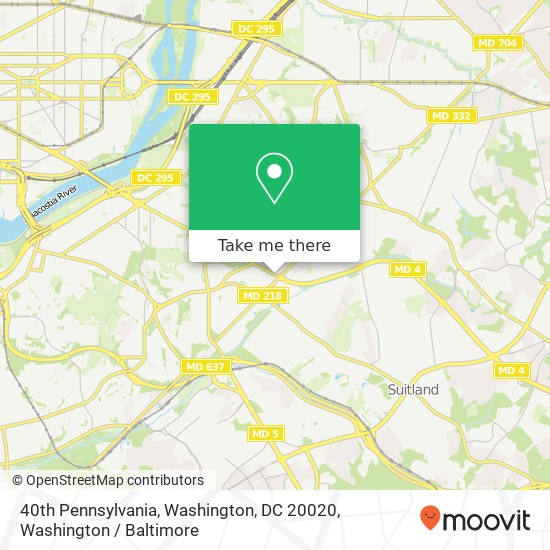 40th Pennsylvania, Washington, DC 20020 map