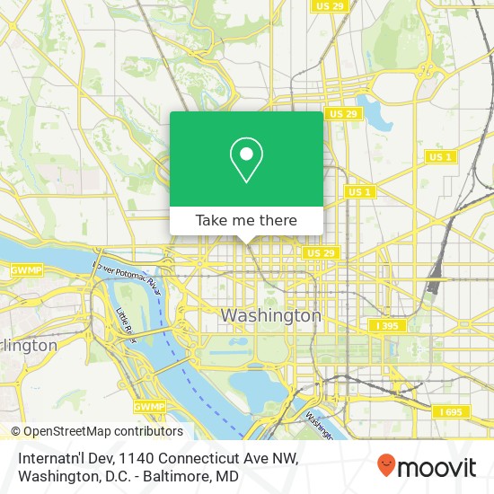 Mapa de Internatn'l Dev, 1140 Connecticut Ave NW