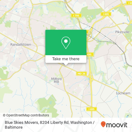 Blue Skies Movers, 8204 Liberty Rd map