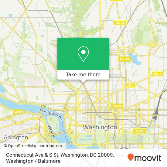 Connecticut Ave & S St, Washington, DC 20009 map