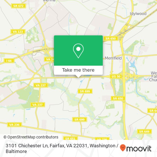 3101 Chichester Ln, Fairfax, VA 22031 map