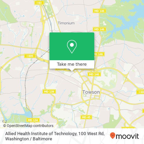 Mapa de Allied Health Institute of Technology, 100 West Rd