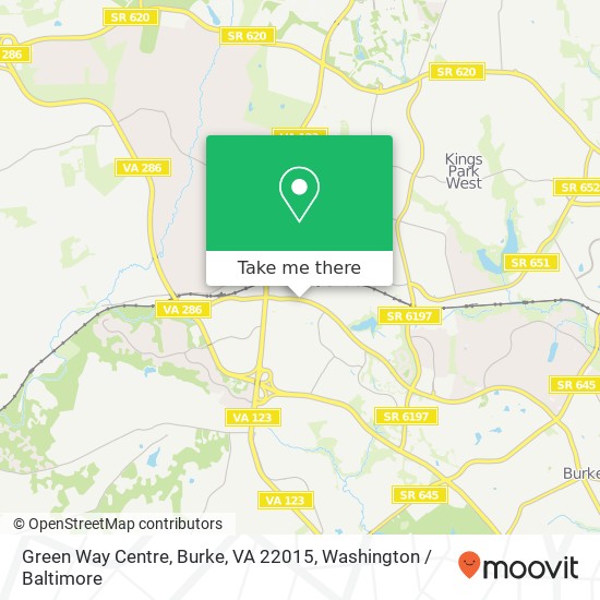 Mapa de Green Way Centre, Burke, VA 22015