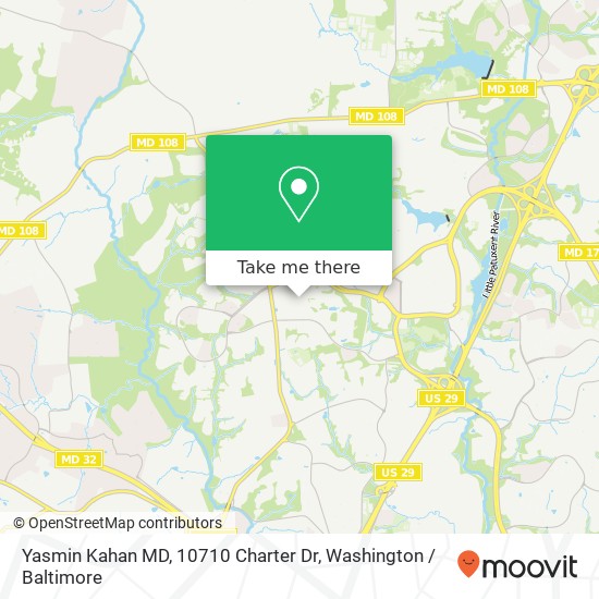 Mapa de Yasmin Kahan MD, 10710 Charter Dr