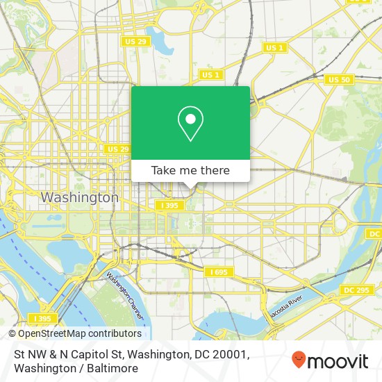 Mapa de St NW & N Capitol St, Washington, DC 20001