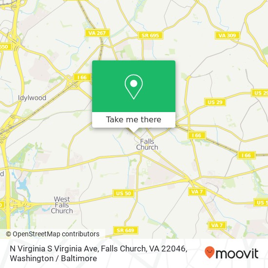 Mapa de N Virginia S Virginia Ave, Falls Church, VA 22046