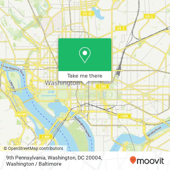 Mapa de 9th Pennsylvania, Washington, DC 20004