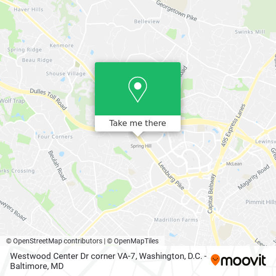 Mapa de Westwood Center Dr corner VA-7