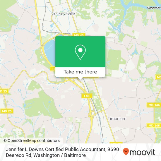 Mapa de Jennifer L Downs Certified Public Accountant, 9690 Deereco Rd