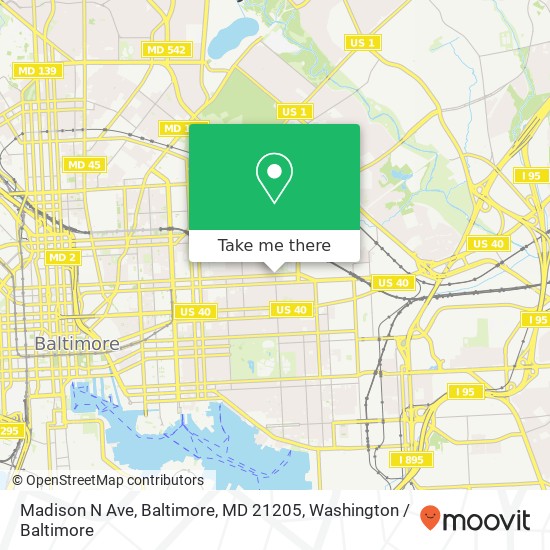 Madison N Ave, Baltimore, MD 21205 map