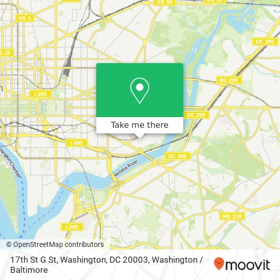 Mapa de 17th St G St, Washington, DC 20003